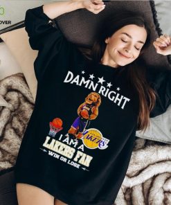 Bailey mascot damn right I am a Lakers fan win or lose hoodie, sweater, longsleeve, shirt v-neck, t-shirt