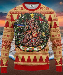 Ball Pine Tree Christmas San Francisco 49ers Ugly Christmas Sweater