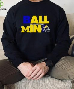 Ball in Michigan Wolverines logo helmet shirt