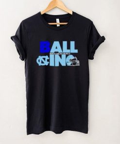 Ball in North Carolina Tar Heels logo helmet shirt