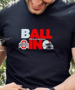 Ball in Ohio State Buckeyes logo helmet shirt