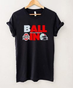 Ball in Ohio State Buckeyes logo helmet shirt