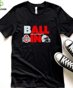 Ball in Ohio State Buckeyes logo helmet shirt