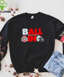 Ball in Ohio State Buckeyes logo helmet shirt