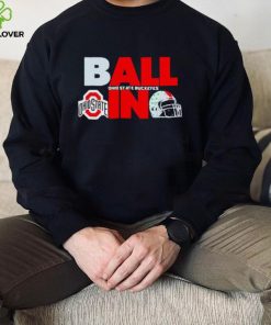Ball in Ohio State Buckeyes logo helmet shirt