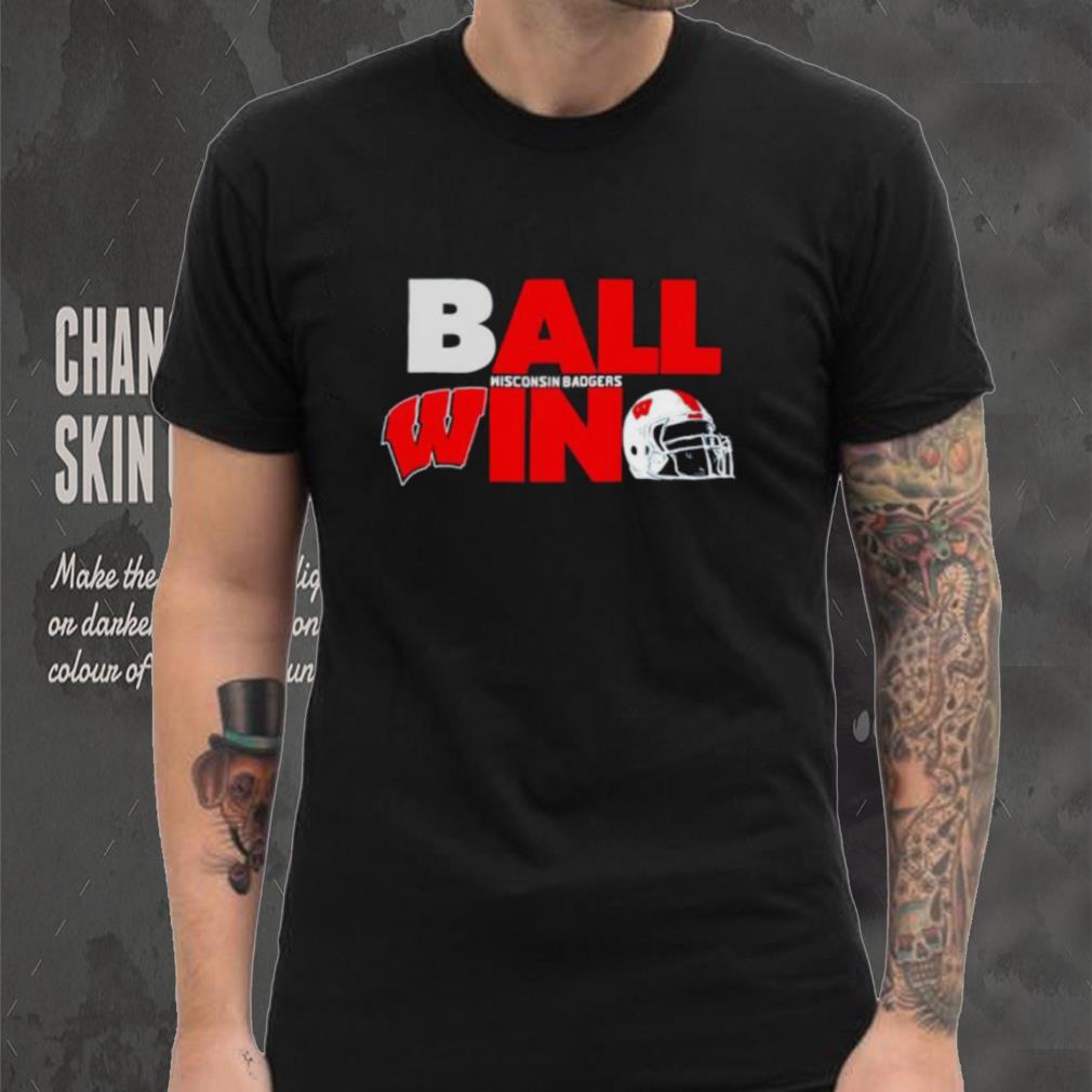 Ball in Wisconsin Badgers logo helmet shirt Ball in Wisconsin Badgers logo helmet shirt