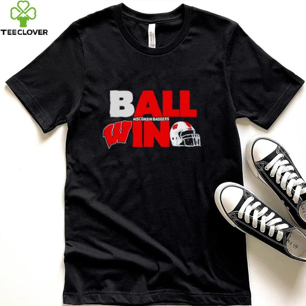 Ball in Wisconsin Badgers logo helmet shirt Ball in Wisconsin Badgers logo helmet shirt