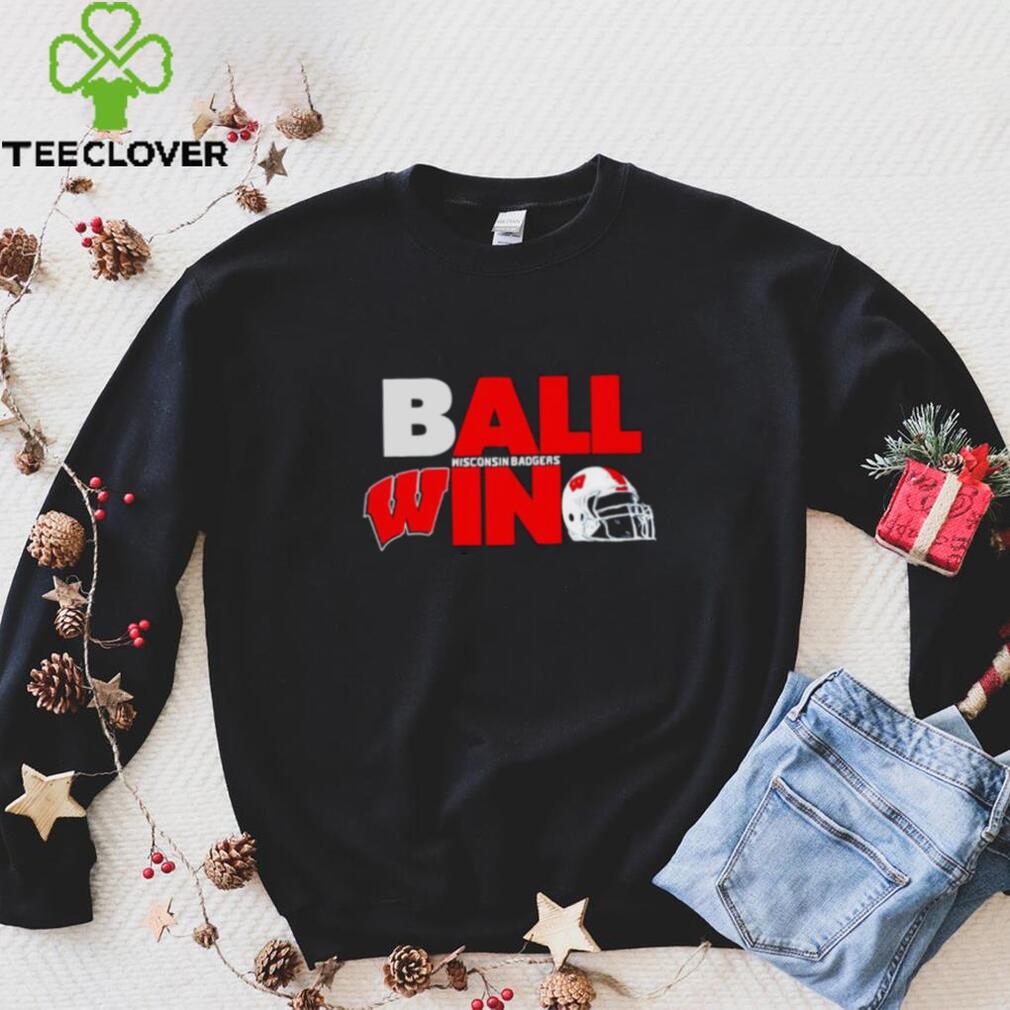 Ball in Wisconsin Badgers logo helmet shirt Ball in Wisconsin Badgers logo helmet shirt