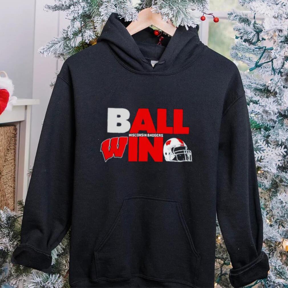Ball in Wisconsin Badgers logo helmet shirt Ball in Wisconsin Badgers logo helmet shirt