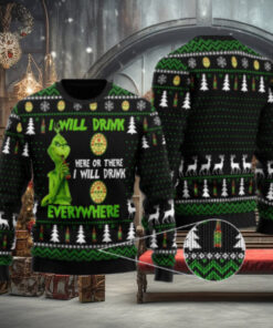 Ballantine Grinch Will Drink Everywhere Ugly Sweater