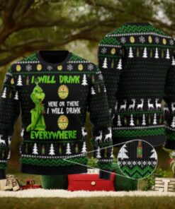 Ballantine Grinch Will Drink Everywhere Ugly Sweater