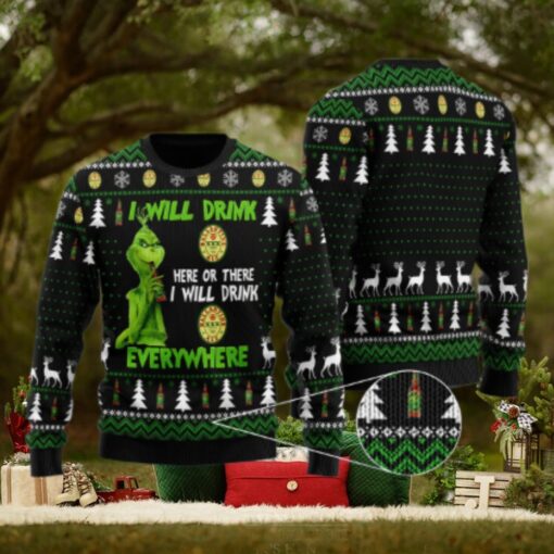 Ballantine Grinch Will Drink Everywhere Ugly Sweater