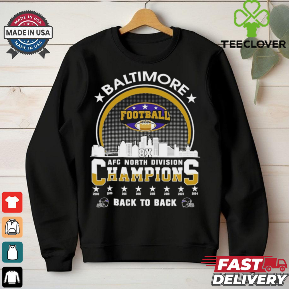 Baltimore Football 2024 AFC North Division Champions Skyline Shirt Baltimore Football 2024 AFC North Division Champions Skyline Shirt