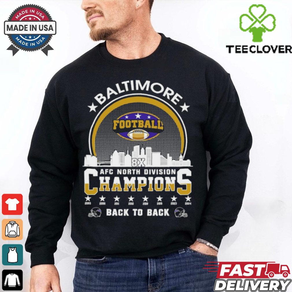 Baltimore Football 2024 AFC North Division Champions Skyline Shirt Baltimore Football 2024 AFC North Division Champions Skyline Shirt
