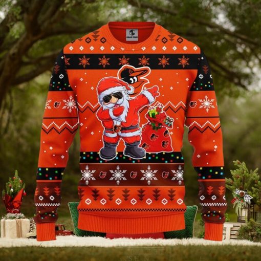 Baltimore Orioles Dabbing Santa Claus Christmas Ugly Sweater 3D Christmas Xmas Sweater