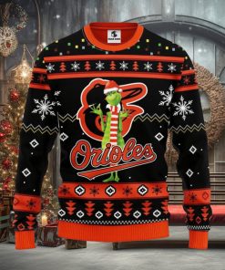Baltimore Orioles Funny Grinch Christmas Ugly Sweater Christmas Gift For Fans Party Hoiliday Gift