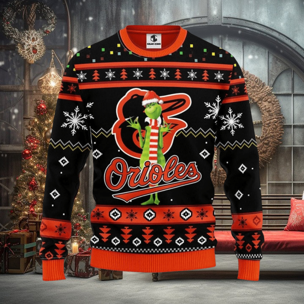 Baltimore Orioles Funny Grinch Christmas Ugly Sweater Christmas Gift For Fans Party Hoiliday Gift Baltimore Orioles Funny Grinch Christmas Ugly Sweater Christmas Gift For Fans Party Hoiliday Gift