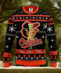 Baltimore Orioles Funny Grinch Christmas Ugly Sweater Christmas Gift For Fans Party Hoiliday Gift