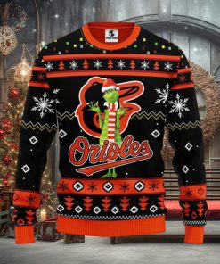 Baltimore Orioles Funny Grinch Christmas Ugly Sweater