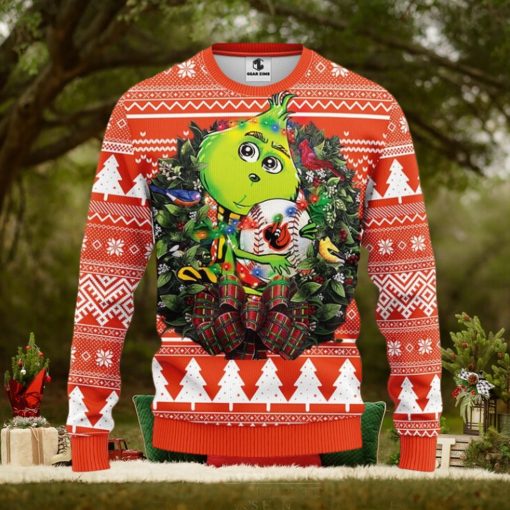 Baltimore Orioles Grinch Hug Christmas Ugly Sweater