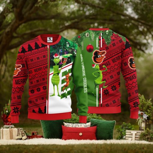 Baltimore Orioles Grinch & Scooby doo Christmas Ugly Sweater 1