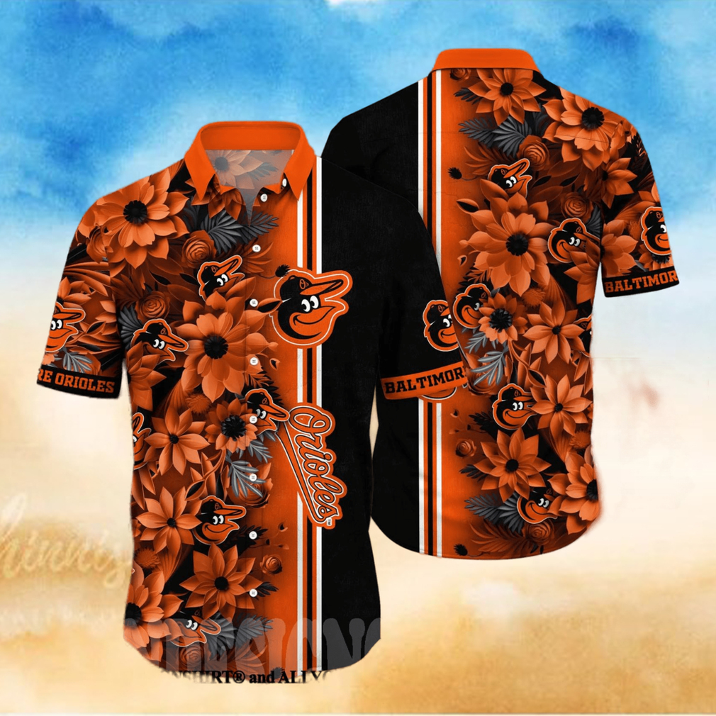 Baltimore Orioles MLB Floral Classic Full Printed Hawaiian Shirt