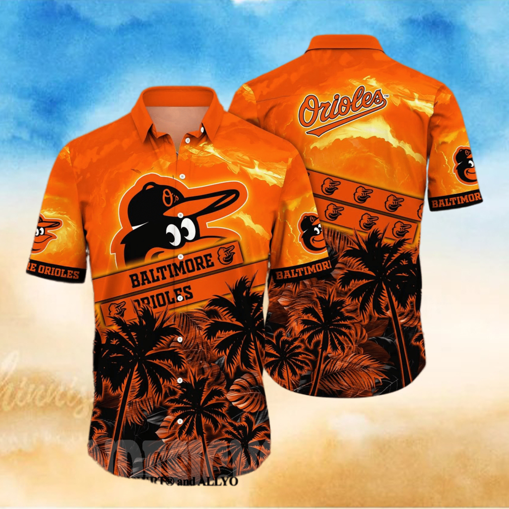 Baltimore Orioles MLB Floral Full Printed 3D Hawaiian Shirt