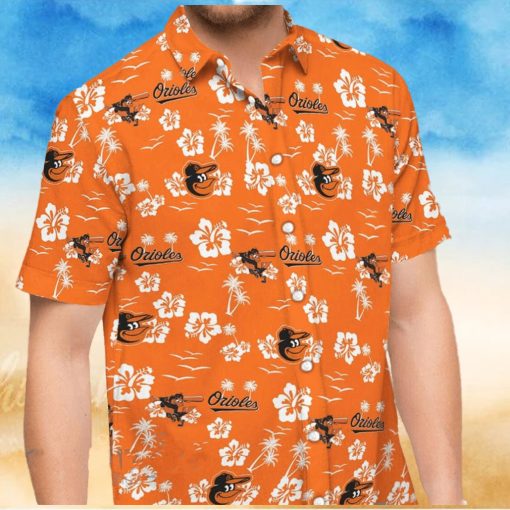 Baltimore Orioles Orange Hawaiian Shirt