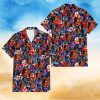 Atlanta Braves Red Hibiscus Gray Leaf Gainsboro Background 3D Hawaiian Shirt Gift For Fans