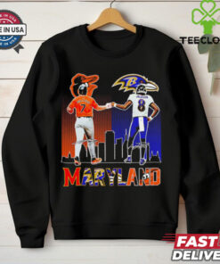 Baltimore Orioles x Baltimore Ravens Maryland skyline City hoodie, sweater, longsleeve, shirt v-neck, t-shirt