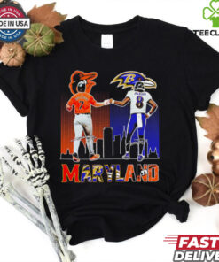 Baltimore Orioles x Baltimore Ravens Maryland skyline City hoodie, sweater, longsleeve, shirt v-neck, t-shirt