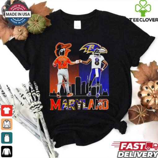 Baltimore Orioles x Baltimore Ravens Maryland skyline City hoodie, sweater, longsleeve, shirt v-neck, t-shirt