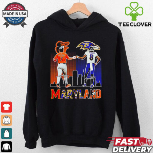 Baltimore Orioles x Baltimore Ravens Maryland skyline City hoodie, sweater, longsleeve, shirt v-neck, t-shirt