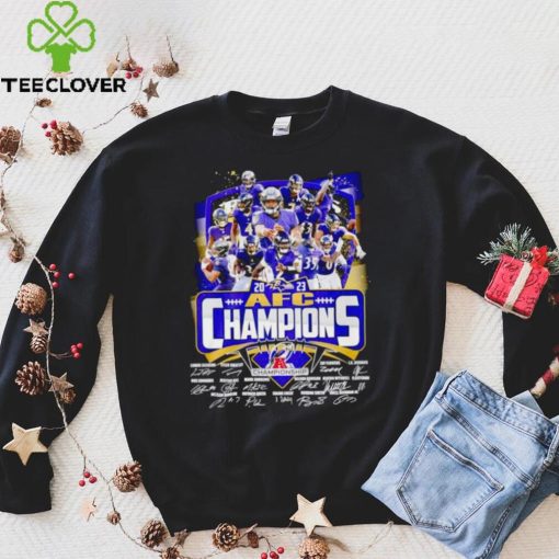 Baltimore Ravens 2023 AFC Champions signatures shirt
