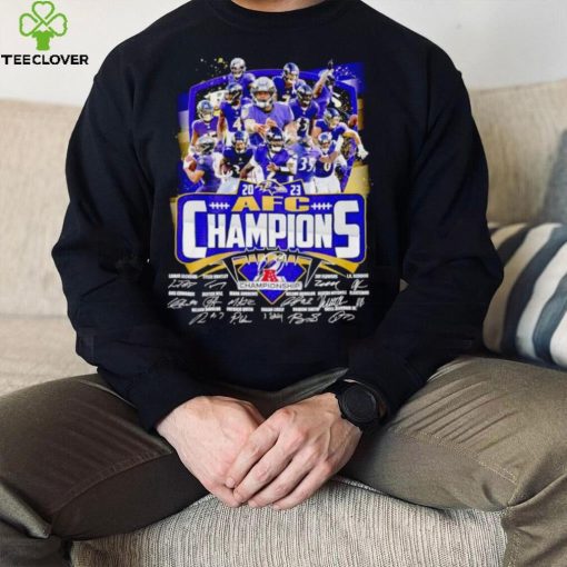 Baltimore Ravens 2023 AFC Champions signatures shirt