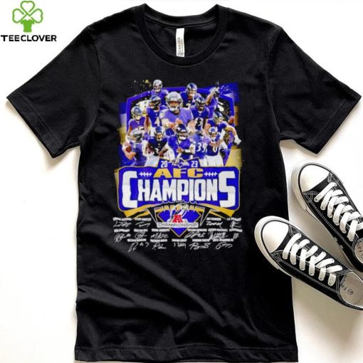 Baltimore Ravens 2023 AFC Champions signatures shirt