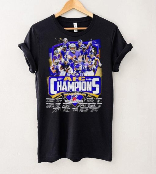 Baltimore Ravens 2023 AFC Champions signatures shirt