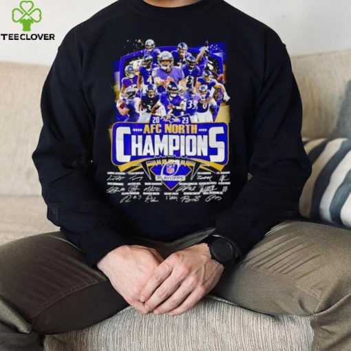 Baltimore Ravens 2023 AFC North Champions signatures hoodie, sweater, longsleeve, shirt v-neck, t-shirt