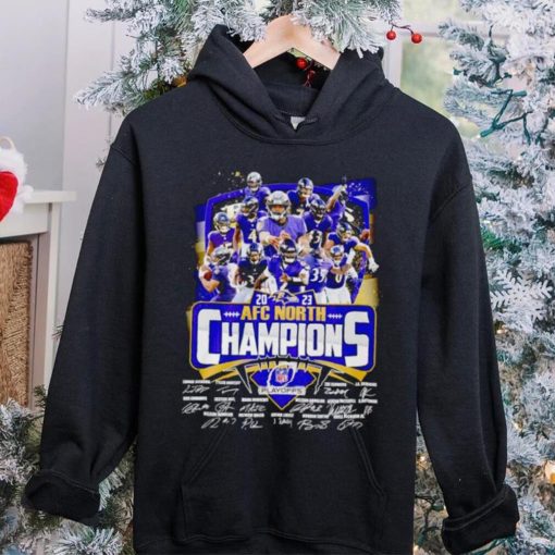 Baltimore Ravens 2023 AFC North Champions signatures hoodie, sweater, longsleeve, shirt v-neck, t-shirt