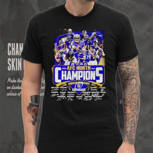 Baltimore Ravens 2023 AFC North Champions signatures hoodie, sweater, longsleeve, shirt v-neck, t-shirt