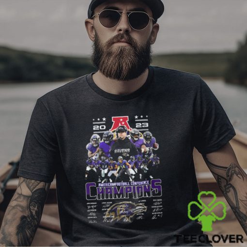 Baltimore Ravens 2023 American Football Conference Champions Signatures Shirt