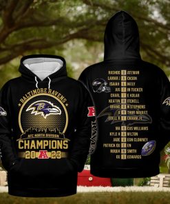 Baltimore Ravens 2023 Go Ravens Champions Black Design Hoodie T Shirt