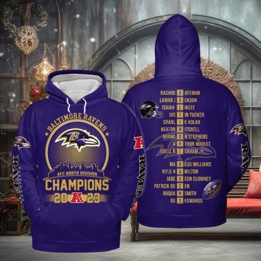 Baltimore Ravens 2023 Go Ravens Champions Hoodie T Shirt