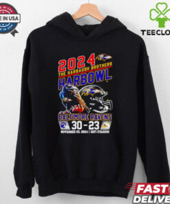 Baltimore Ravens 2024 The Harbaugh Brothers Harbowl Shirt, celebrating the iconic matchup between the Harbaugh brothers with a bold design.