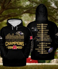 Baltimore Ravens AFC North Division Champions 2023 Black New Design Hoodie T Shirt