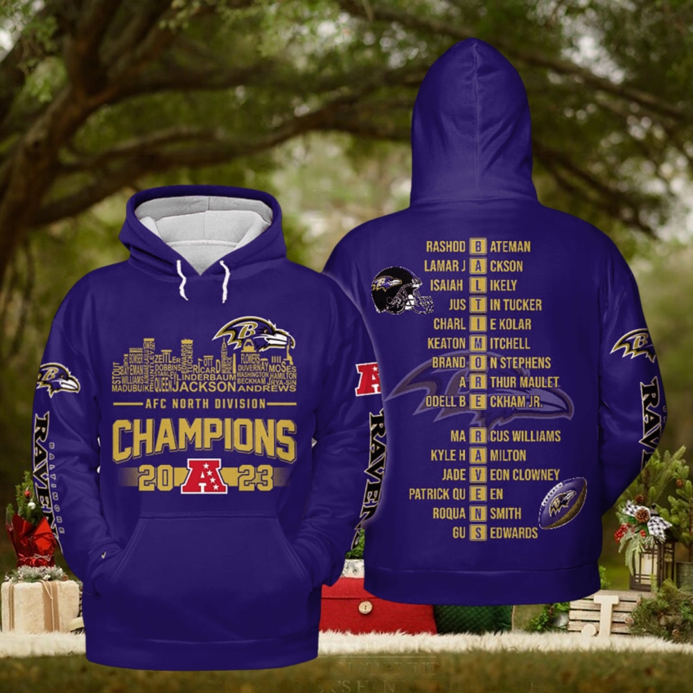 Baltimore Ravens AFC North Division Champions 2023 Hoodie T Shirt Baltimore Ravens AFC North Division Champions 2023 Hoodie T Shirt