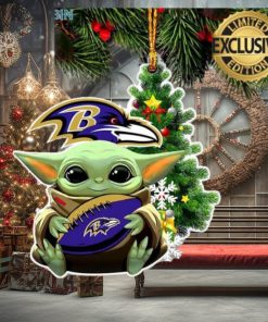 Baltimore Ravens Baby Yoda NFL Christmas Tree Decorations Ornament
