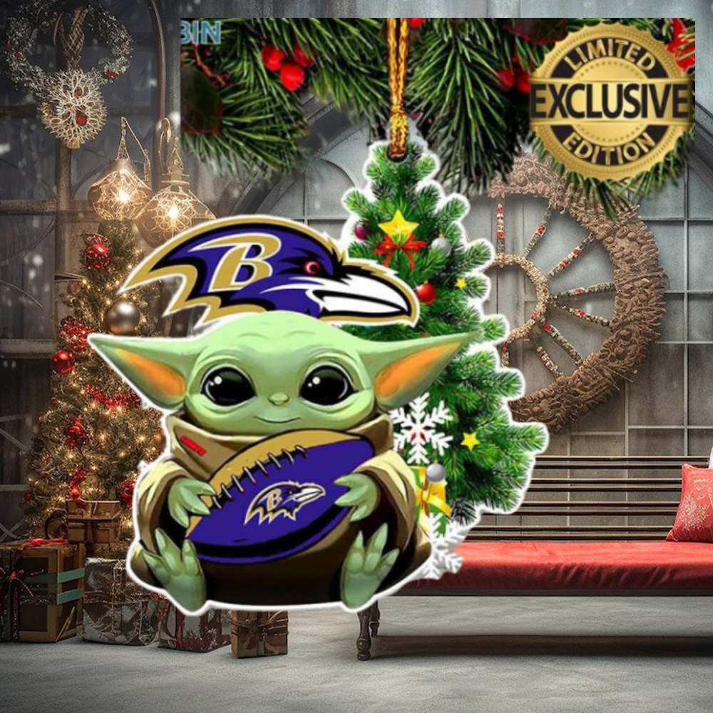 Baltimore Ravens Baby Yoda NFL Christmas Tree Decorations Ornament Baltimore Ravens Baby Yoda NFL Christmas Tree Decorations Ornament