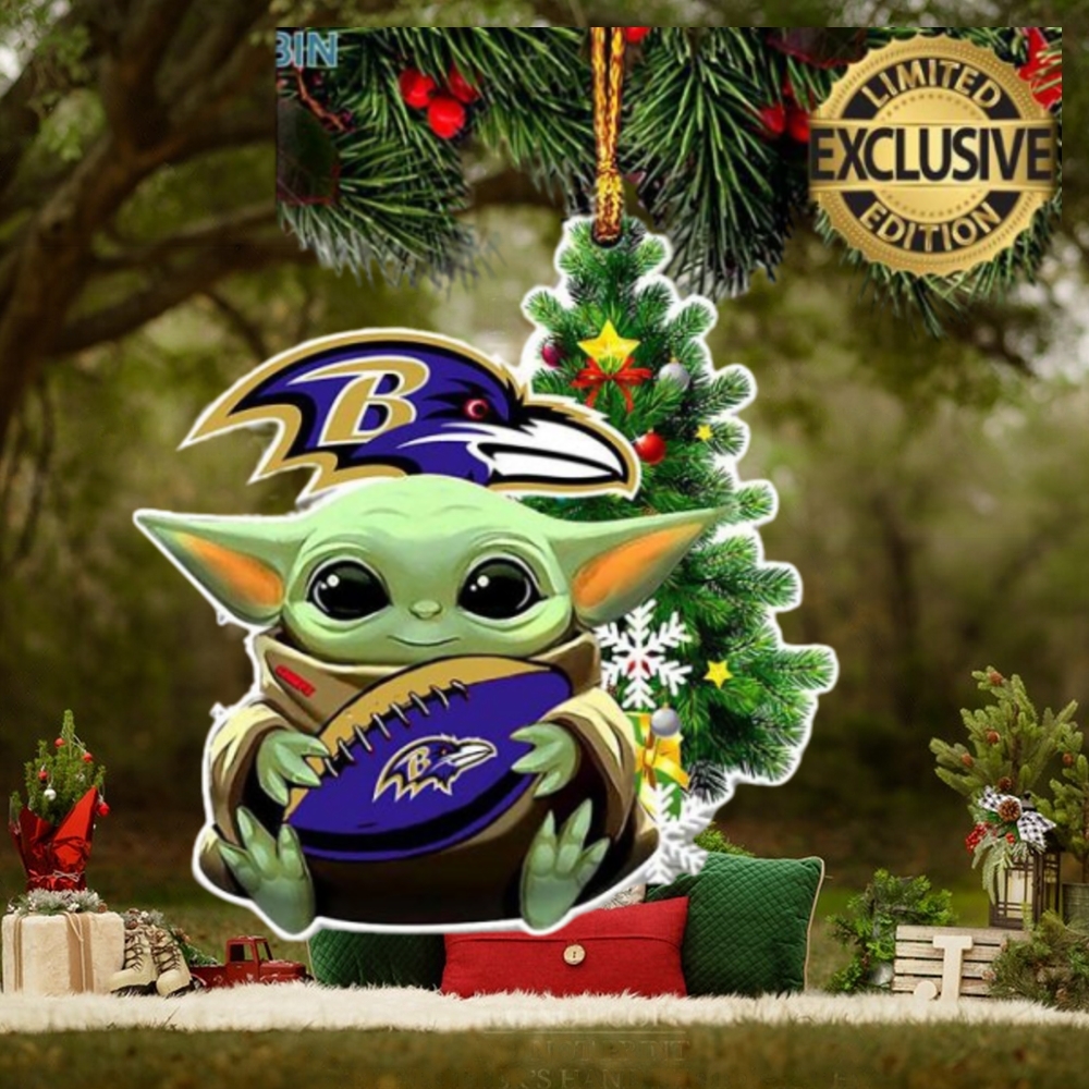 Baltimore Ravens Baby Yoda NFL Christmas Tree Decorations Ornament Baltimore Ravens Baby Yoda NFL Christmas Tree Decorations Ornament
