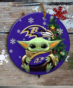 Baltimore Ravens Baby Yoda Ornament Christmas Tree Decorations NFL Gifts